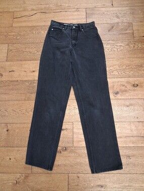Y2K Anchor Blue Jeans Womens Black Loose Fit Baggy High Rise Denim Jeans Size 31